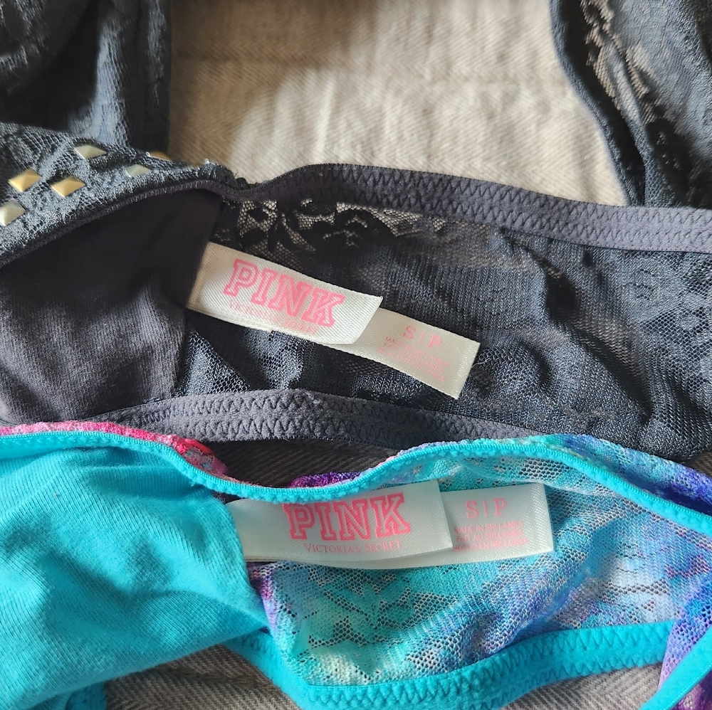 🔷️ 5/$25 Set of 2 Lace Bandeaus Pink Victoria's Secret Smal - Picture 4 of 4